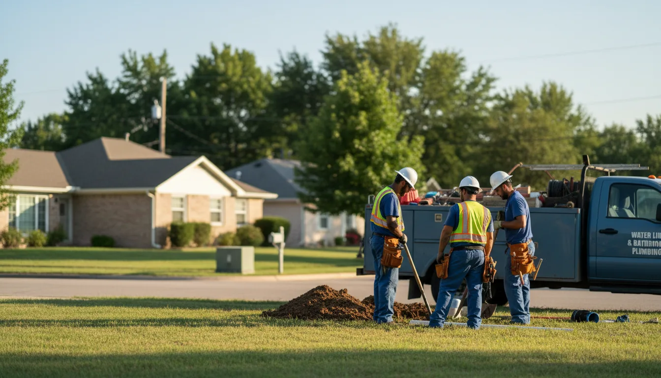 Residential water line and bathroom plumbing service in Helmsburg, IN